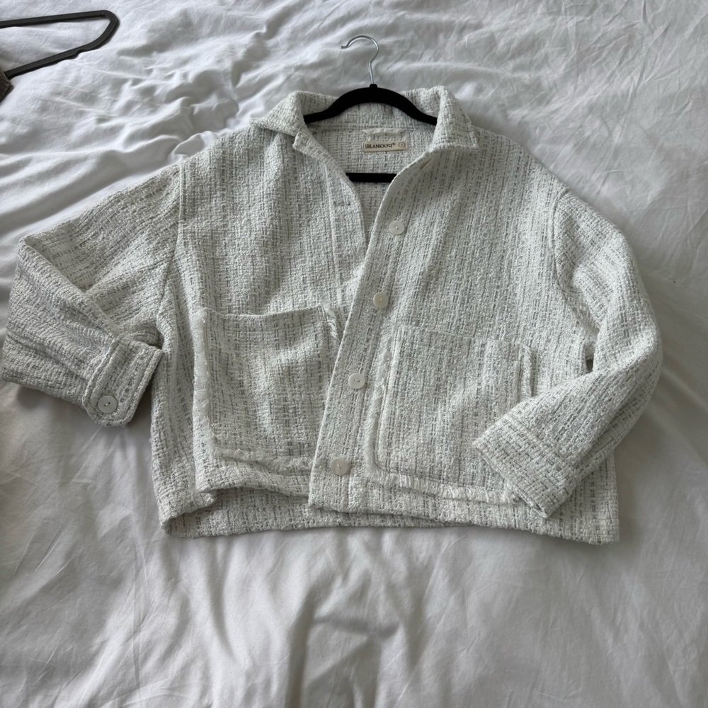 Blank NYC White Textured Jacket